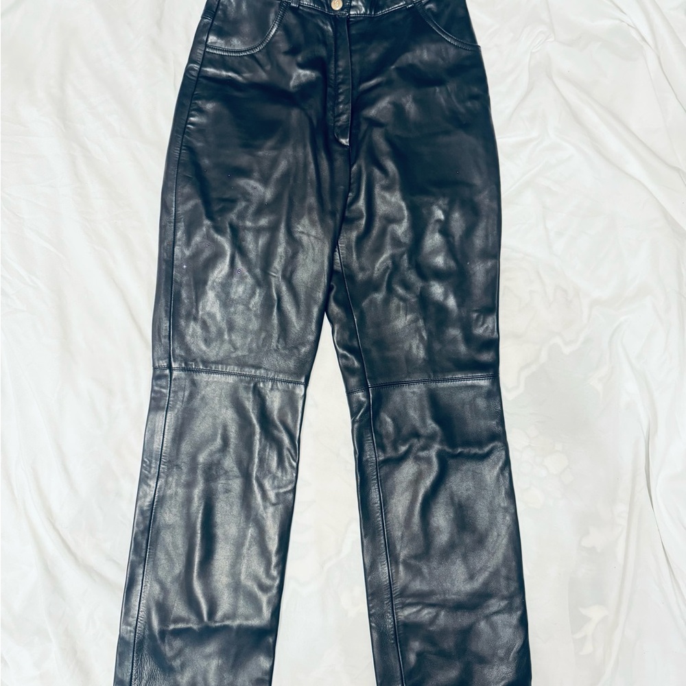Black Leather Pants- Escada - Picture 2 of 5